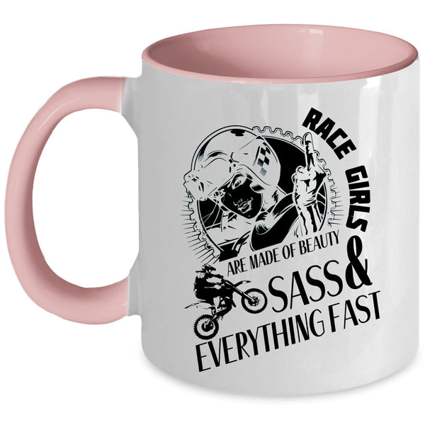 Cool Girls Coffee Mug, Race Girls Are Made Beauty Accent Mug