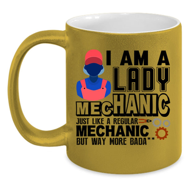Gift For Wife Coffee Mug, I Am A Lady Mechanic Accent Mug