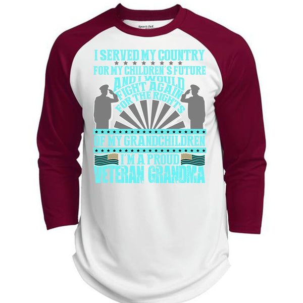 I'm A Proud Veteran Grandma T Shirt, I Love Veteran T Shirt, Awesome T-Shirts  (Polyester Game Baseball Jersey)