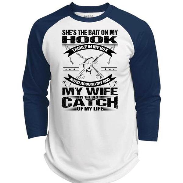 She's The Bait On My Hook T Shirt, I Love Fish T Shirt, Awesome T-Shirts  (Polyester Game Baseball Jersey)