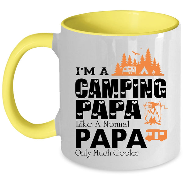Cool Papa Coffee Mug, I'm A Camping Papa Like A Normal Papa Accent Mug
