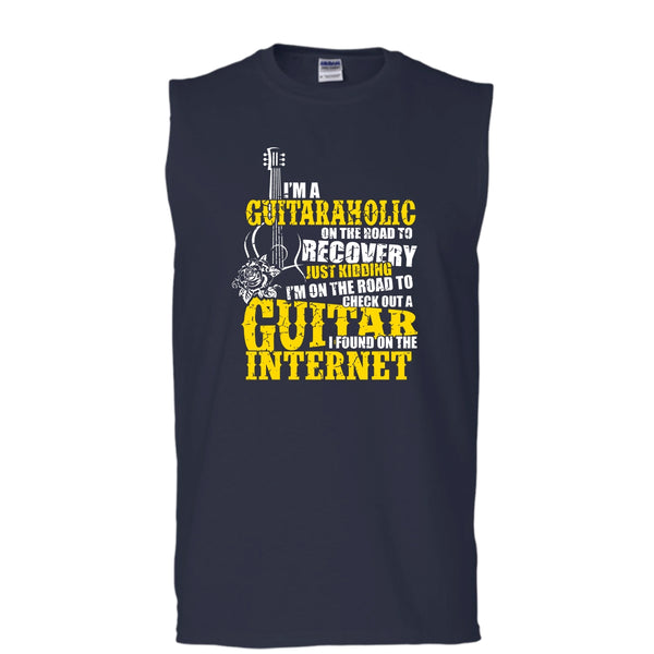 I'm A Guitaraholic T Shirt, I Found In The Internet Tank Top (Men's Cotton Sleeveless)