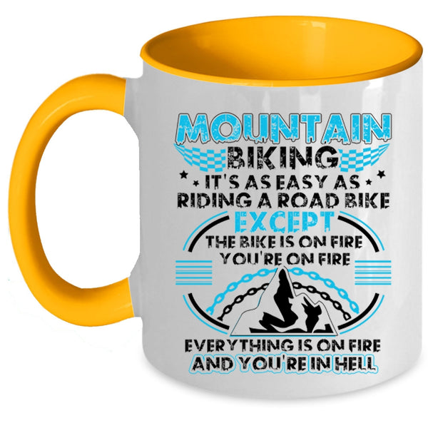 It's As Easy As Riding A Road Bike Coffee Mug, Mountain Biking Accent Mug