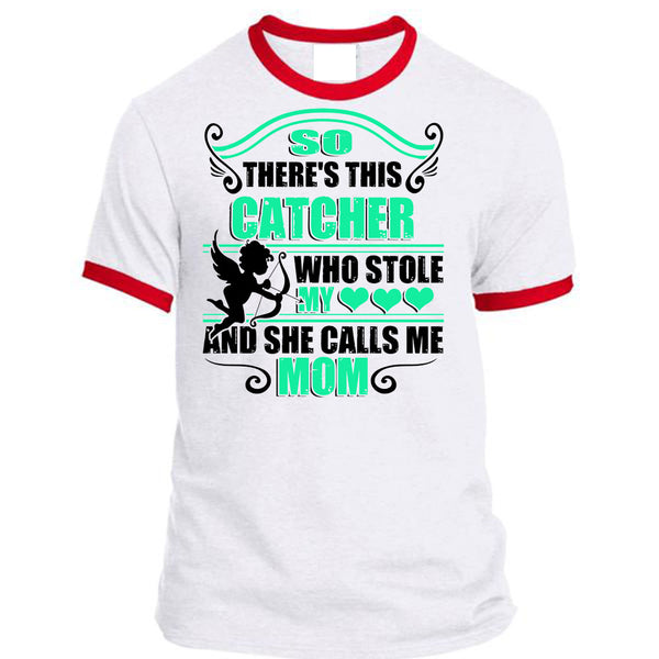 So There's This Catcher Who Stole My Heart T Shirt, Being A Mommy T Shirt, Awesome T-Shirts
