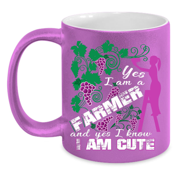 I Am A Farmer Coffee Mug, I Know I Am Cute Coffee Cup