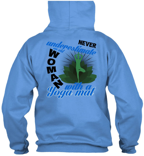 Old Woman With A Yoga Mat T Shirt, I Love Yoga T Shirt