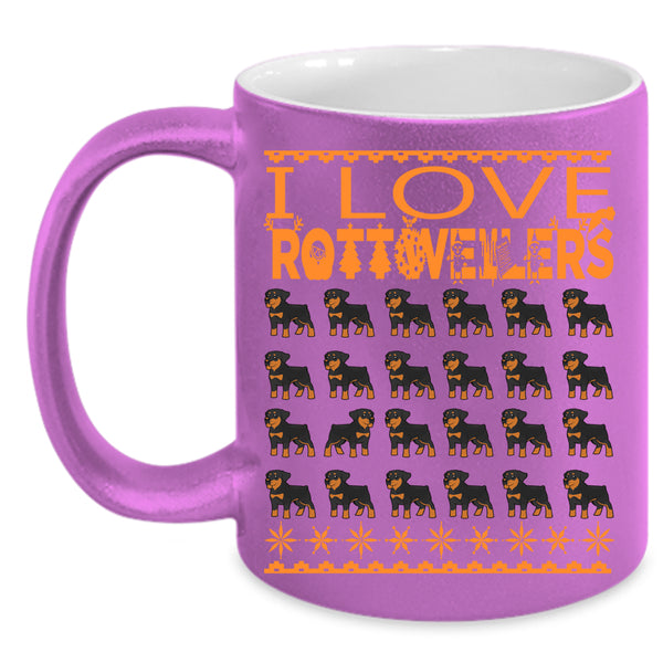 I Love Rottweilers Coffee Mug, Christmas Gift For Dog Lovers Coffee Cup