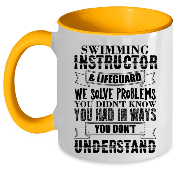 Cool Instructor Coffee Mug, Swimming Instructor And Lifeguard Accent Mug