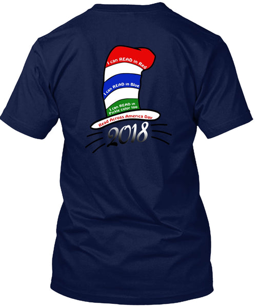 Dr. Seuss T Shirt, I Can Read In Red T Shirt, The Cat in the Hat T Shirt, I Can Read In Blue T Shirt