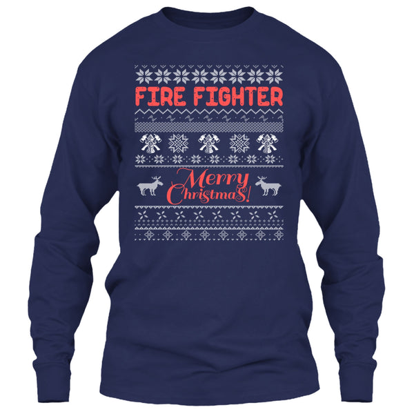 Fire Fighter Merry Christmas T Shirt, Coolest Firefighter T Shirt