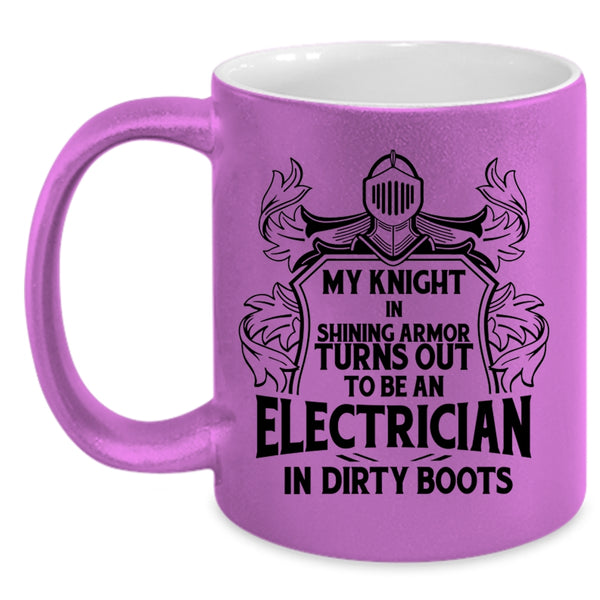Cute Electricians Coffee Mug, To Be An Electrician In Dirty Boots Accent Mug