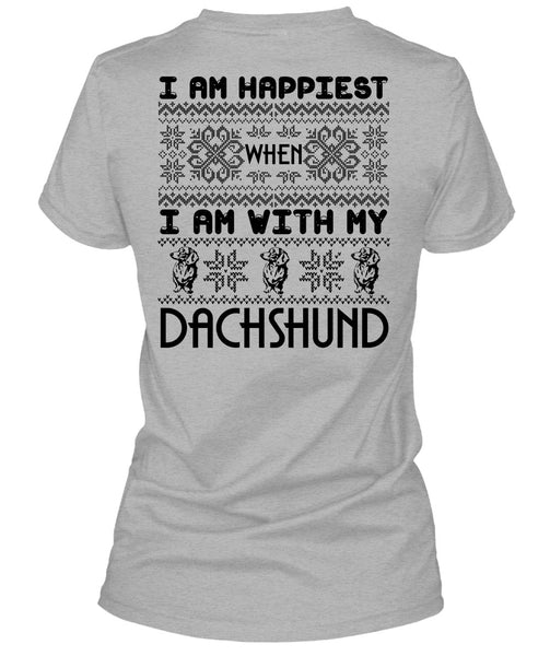 I Am With My Dachshund T Shirt, I Love My Dog T Shirt