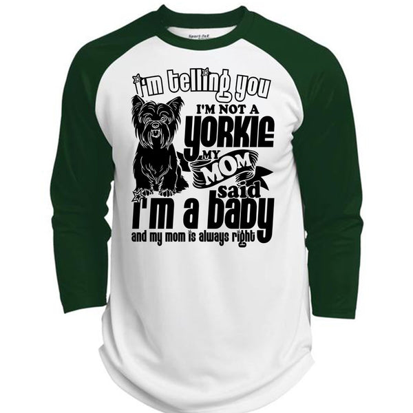 I'm Not A Yorkie T Shirt, I Love Yorkie T Shirt, Awesome T-Shirts  (Polyester Game Baseball Jersey)