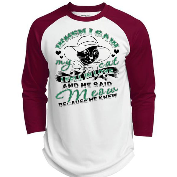 He Said Meow T Shirt, I Love Cat T Shirt, Awesome T-Shirts  (Polyester Game Baseball Jersey)