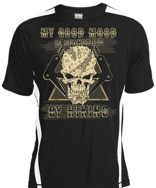 A black t-shirt with the shopify logo