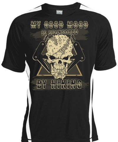 A black t-shirt with the shopify logo