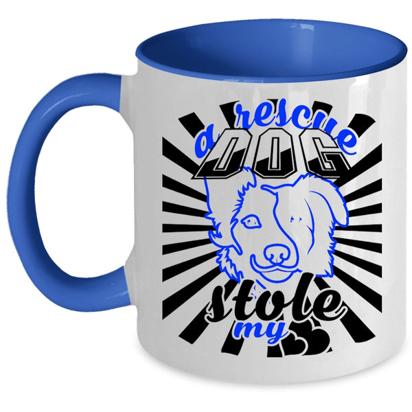 I Love Dogs Coffee Mug, A Rescue Dog Stole My Heart Accent Mug