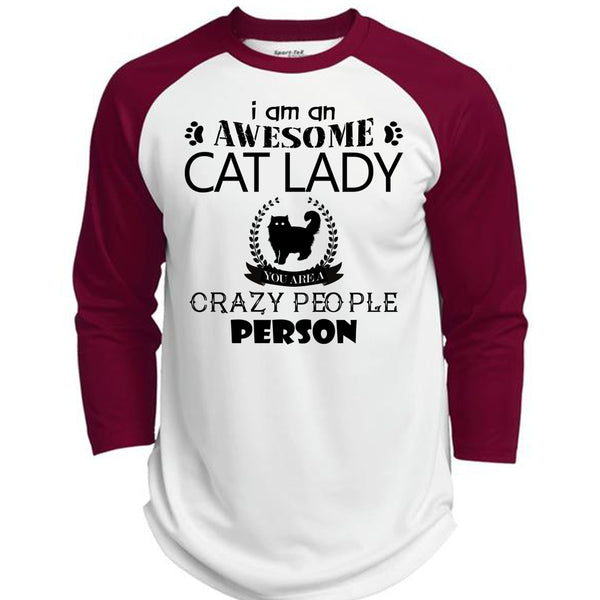 I Am An Awesome Cat Lady Crazy People Person T Shirt, I Love Cat T Shirt  (Polyester Game Baseball Jersey)