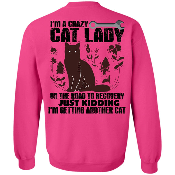 I Love My Cat T Shirt, I'm A Crazy Cat Lady On The Road Sweatshirt