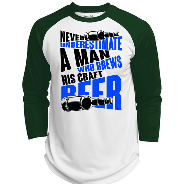 Never Underestimate A Man T Shirt, I Love Beer T Shirt, Awesome T-Shirts  (Polyester Game Baseball Jersey)