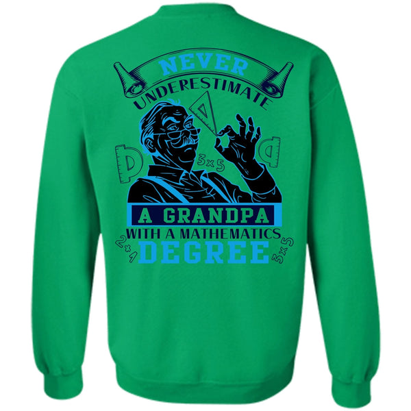 Being A Mathematic T Shirt, Grandpa With A Mathematics Degree Sweatshirt