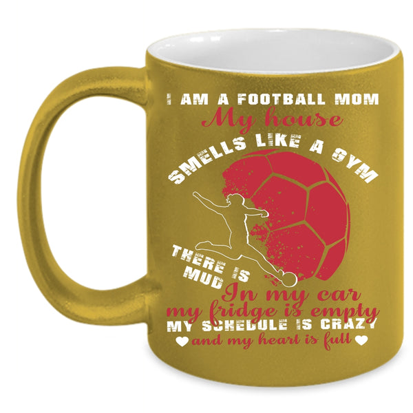 I Am A Football Mom Coffee Mug, Cool Gift For Mom Coffee Cup