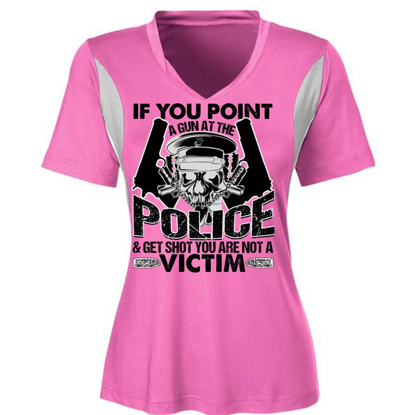 You Point A Gun At The Police T Shirt, I Love Police T Shirt, Awesome T-Shirts