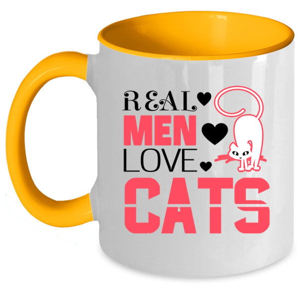 Real Men Love Cats Mug, Cool Gift For My Dad Cup