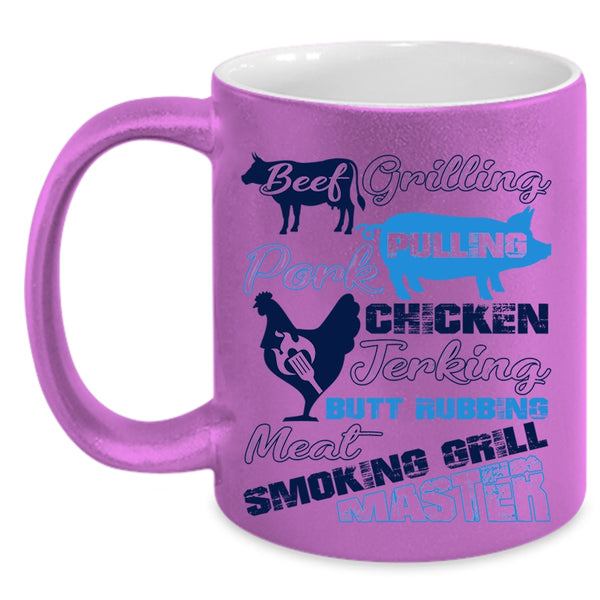 Chicken Jerking Coffee Mug, Beef Grilling Pork Pulling Accent Mug