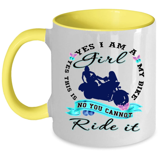 Yes This Is My Bike Coffee Mug, Yes I Am A Girl Accent Mug