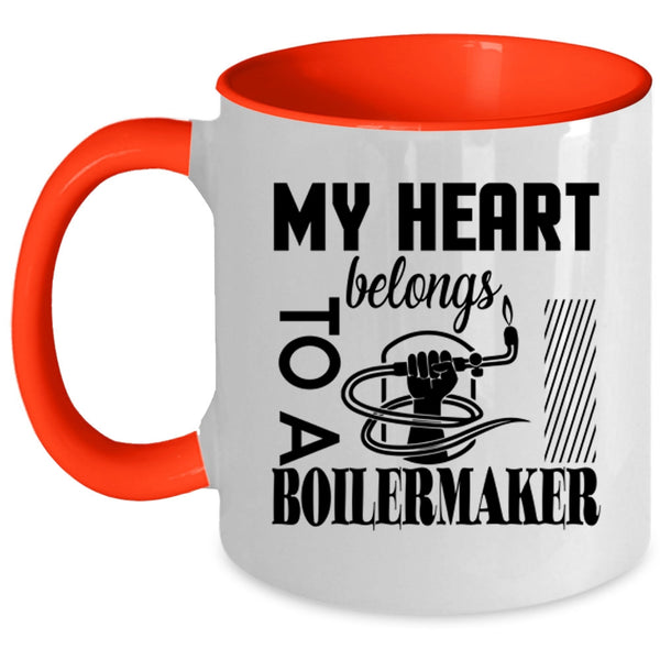I Love Boilermaker Coffee Mug, My Heart Belongs To A Boilermaker Accent Mug