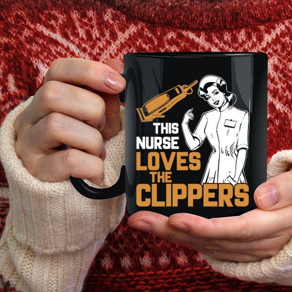 This Nurse Loves The Clippers Coffee Mug, Awesome Nurses Coffee Cup