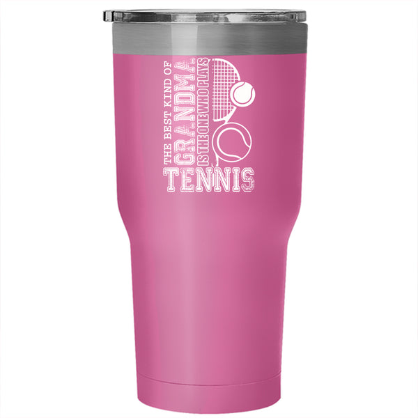 The Best Kind Of Grandma Plays Tennis Tumbler 30 oz Stainless Steel, Cute Grandma Travel Mug