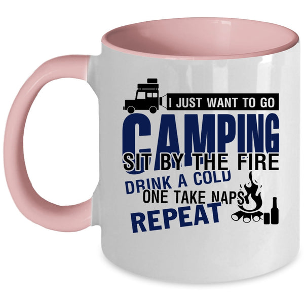 Sit By The Fire Coffee Mug, I Just Want To Go Camping Accent Mug