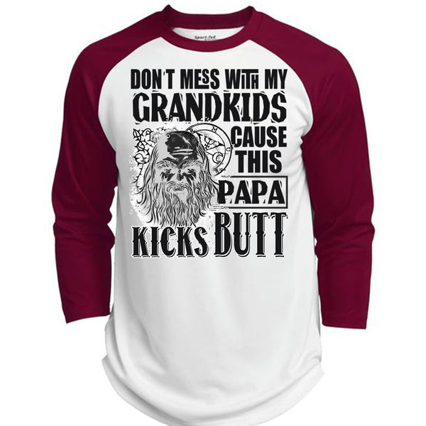 Don't Mess With My Grandkids T Shirt, I Love Papa T Shirt, Awesome T-Shirts  (Polyester Game Baseball Jersey)