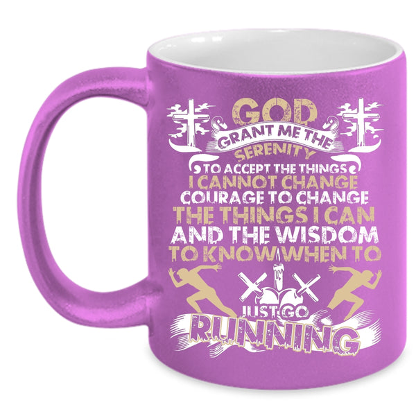 Just Go Running Coffee Mug, Cool Gift For Runner Coffee Cup