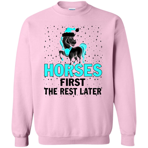 Equestrian Merry Christmas T Shirt, Horses First The Rest Later Sweatshirt