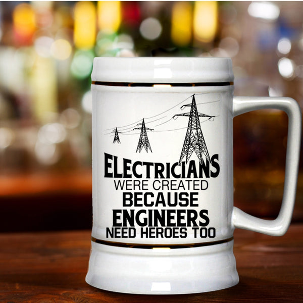Funny Gift For Electrician Beer Stein 22oz, Electricians Beer Mug