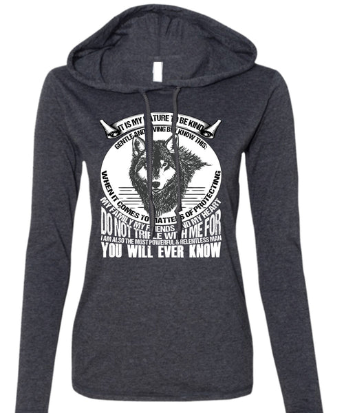 My Family My Friends And My Heart T Shirt, My Nature T Shirt (Anvil Ladies Ringspun Hooded)