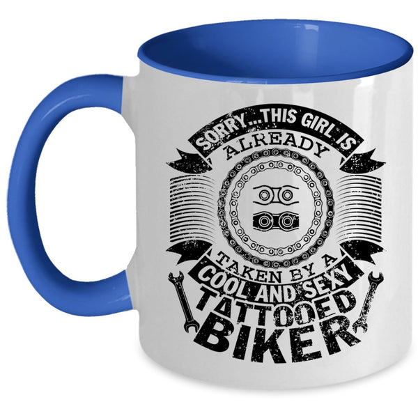 Marry Coffee Mug, This Girl Already Taken By A Cool Tattooed Biker Accent Mug