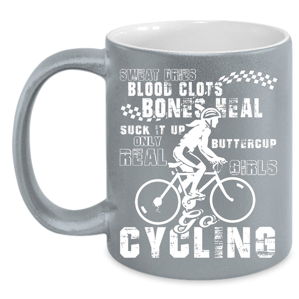 Only Real Girls Go Cycling Coffee Mug, Cute Daughter Coffee Cup