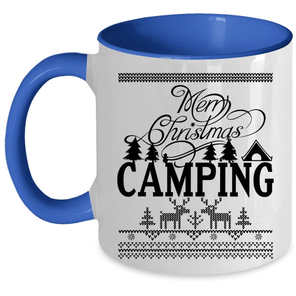 Camping Coffee Mug, Merry Christmas Accent Mug