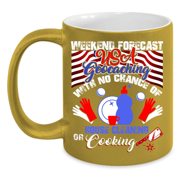 USA Geocaching Coffee Mug, Cool American Flag Coffee Cup