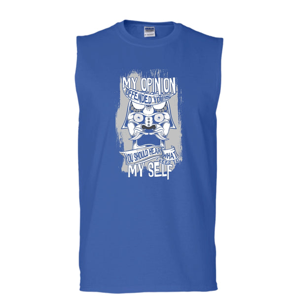 My Opinion Offended You? T Shirt, I Keep To My Self Tank Top (Men's Cotton Sleeveless)