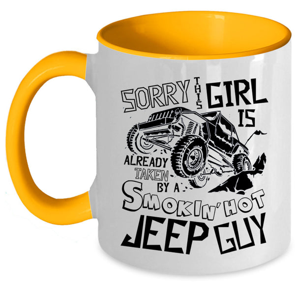 Married Coffee Mug, This Girl Is Already Taken By A Jeep Guy Accent Mug