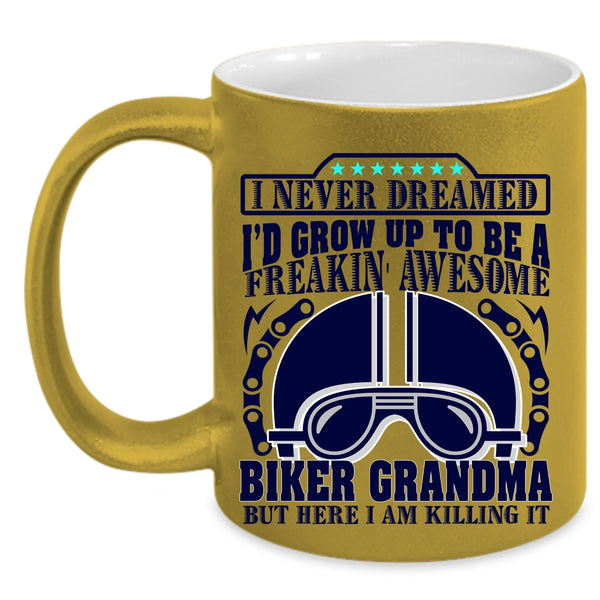 Awesome Grandma Coffee Mug, I'd Grow Up To Be A Biker Grandma Accent Mug