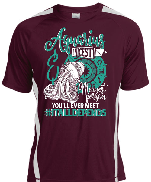Aquarius Nicest Meanest Person T Shirt, Being An Aquarius T Shirt, Cool Shirt