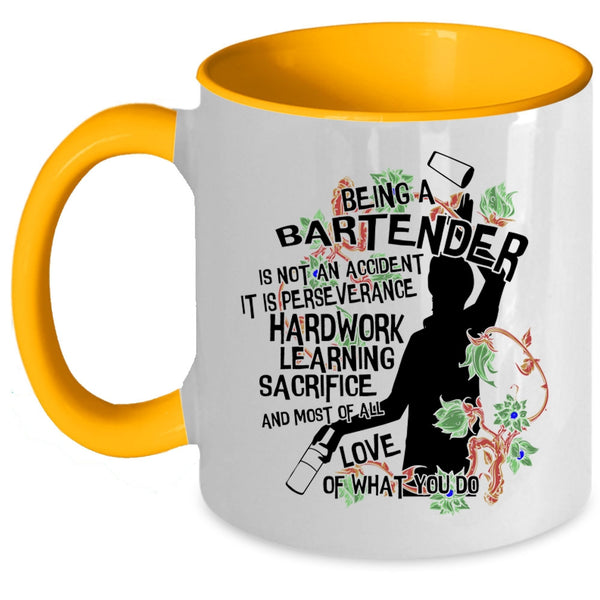 Cute Bartender Coffee Mug, Being A Bartender Is Not An Accident Accent Mug