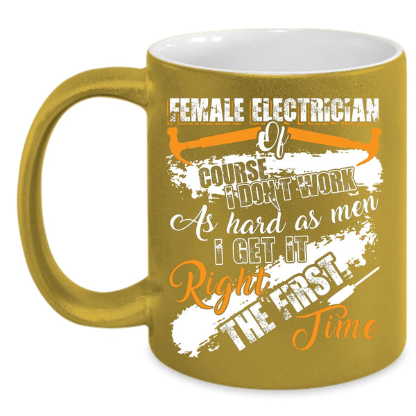 Female Electrician Coffee Mug, Cute Electrician Coffee Cup