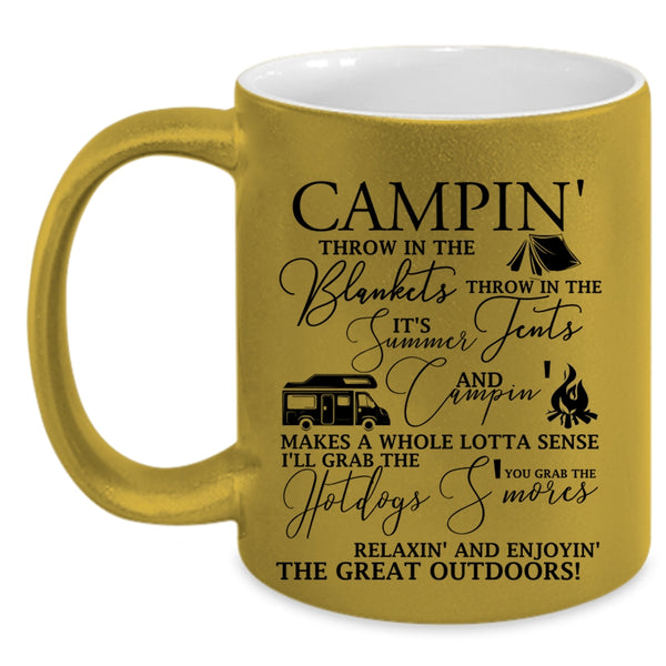 Relaxing And Enjoying The Great Outdoors Coffee Mug, Camping Accent Mug